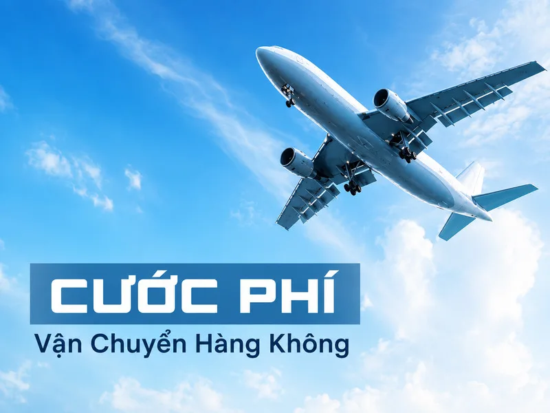 Chi phí vận tải hàng không phụ thuộc vào trọng lượng, thể tích, tuyến bay, loại hàng và nhiều khoản phí xử lý liên quan.